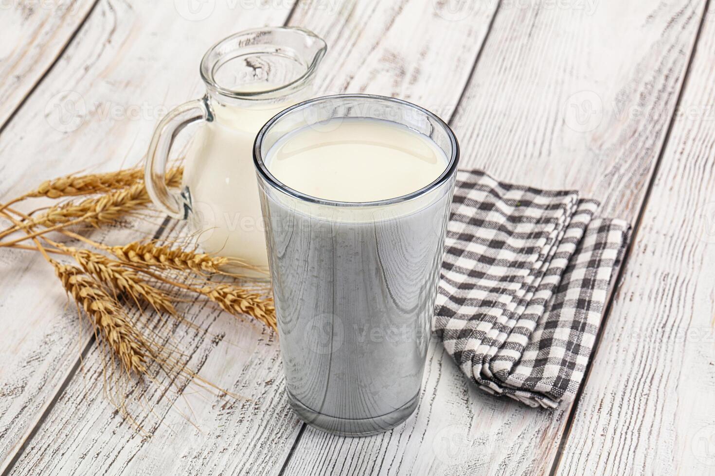 Organic milk in the glass photo