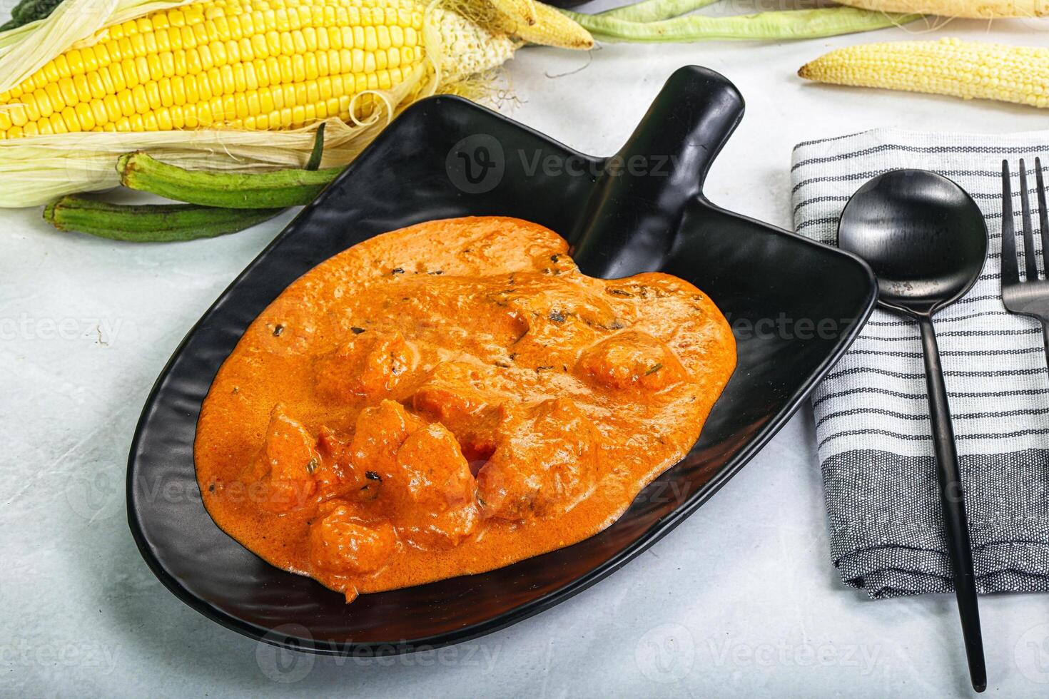 Indian cuisine - spicy prawn masala photo