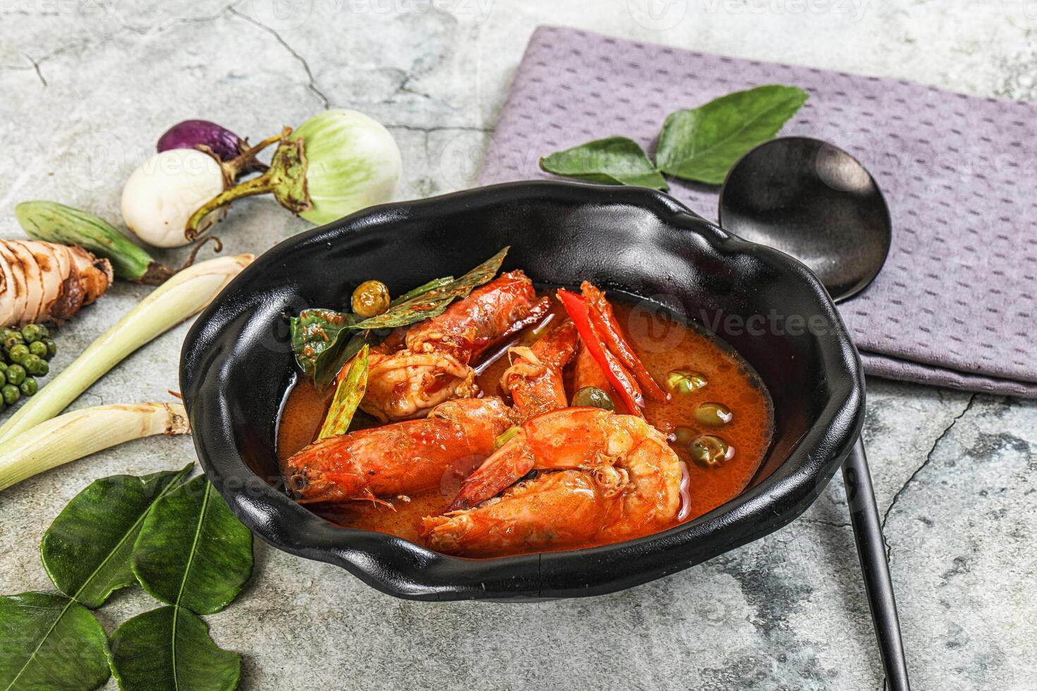 Thai Panang curry witn prawn photo