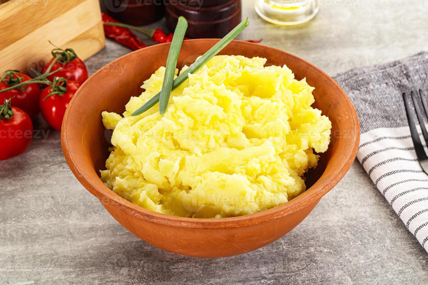 Mashed potato Puree with butter photo
