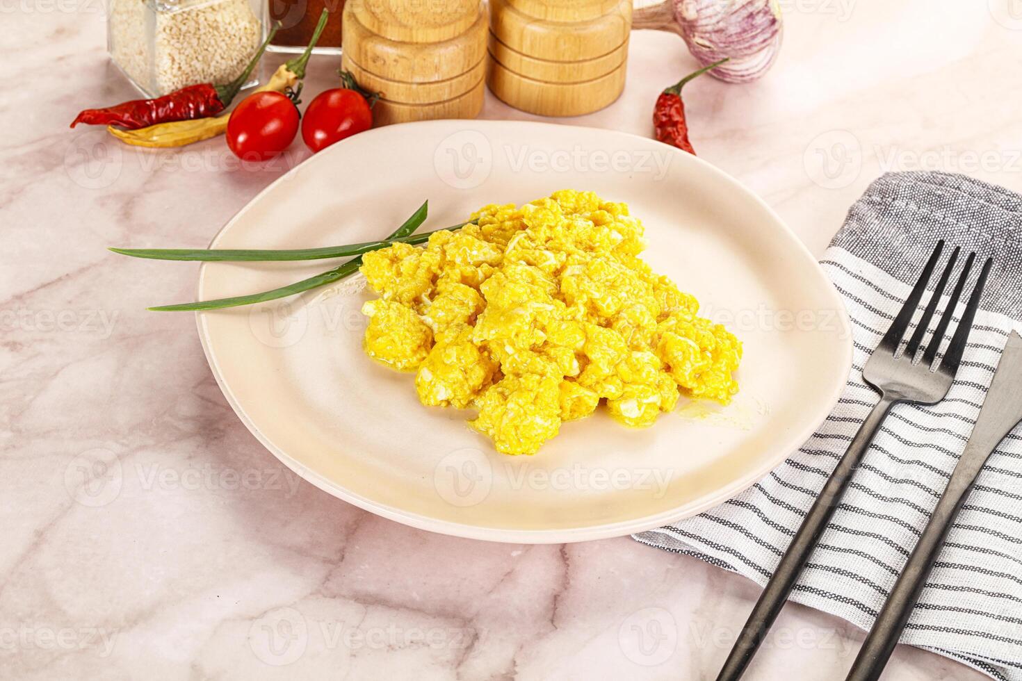 Scrambled egg in the bowl photo