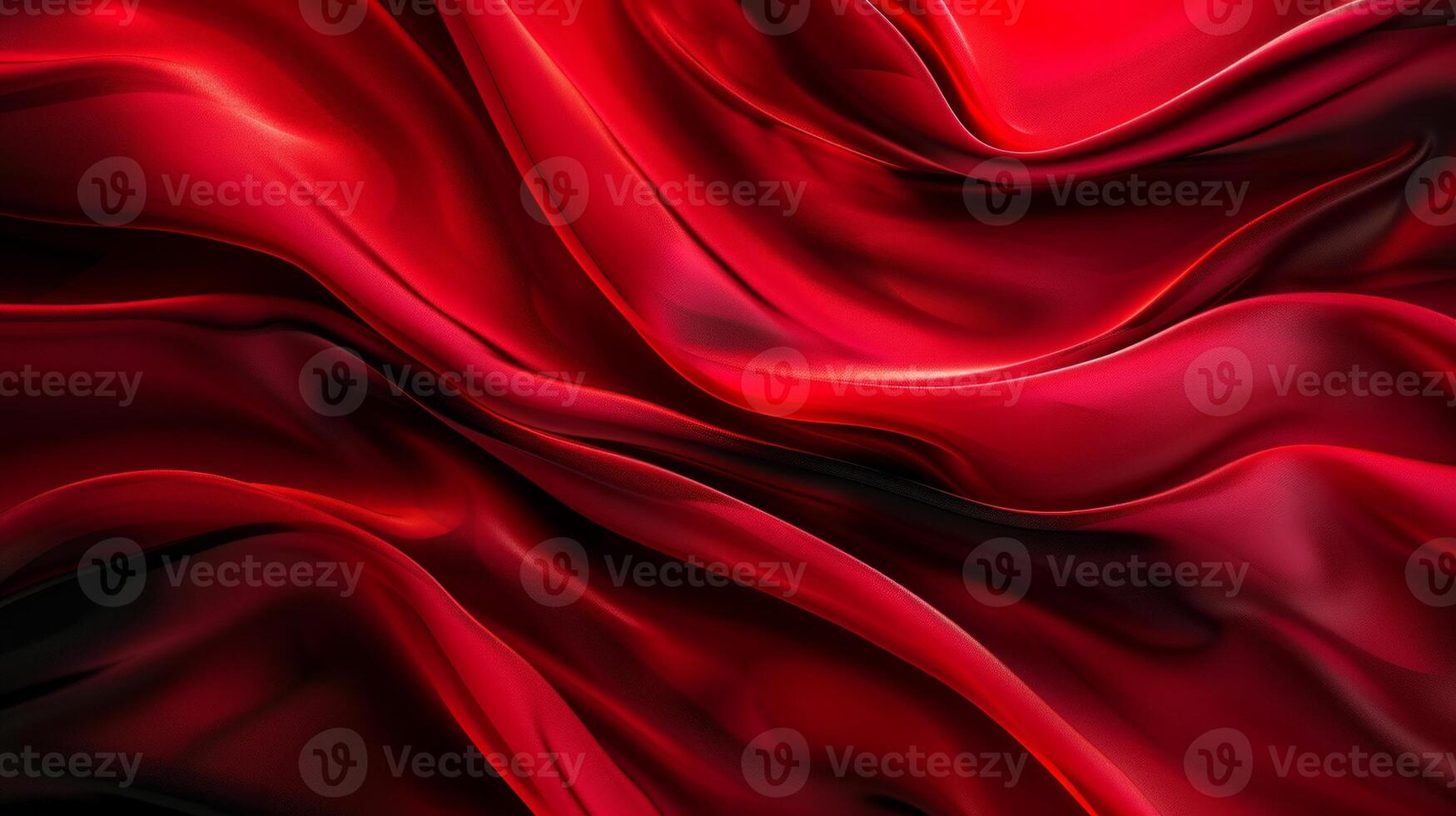 Vivid red silk fabric with flowing folds, creating a luxurious and dynamic texture photo