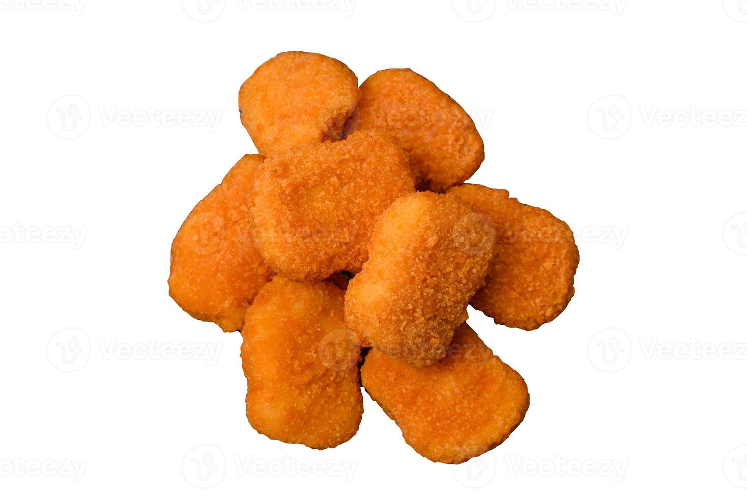Delicious fresh crispy chicken nuggets on a white background photo