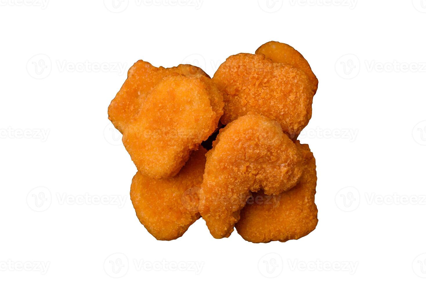 Delicious fresh crispy chicken nuggets on a white background photo