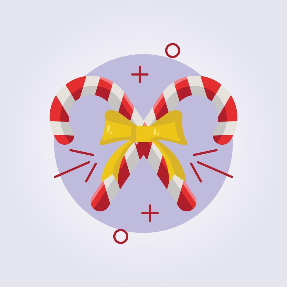 christmas cross candy icon illustration design vector
