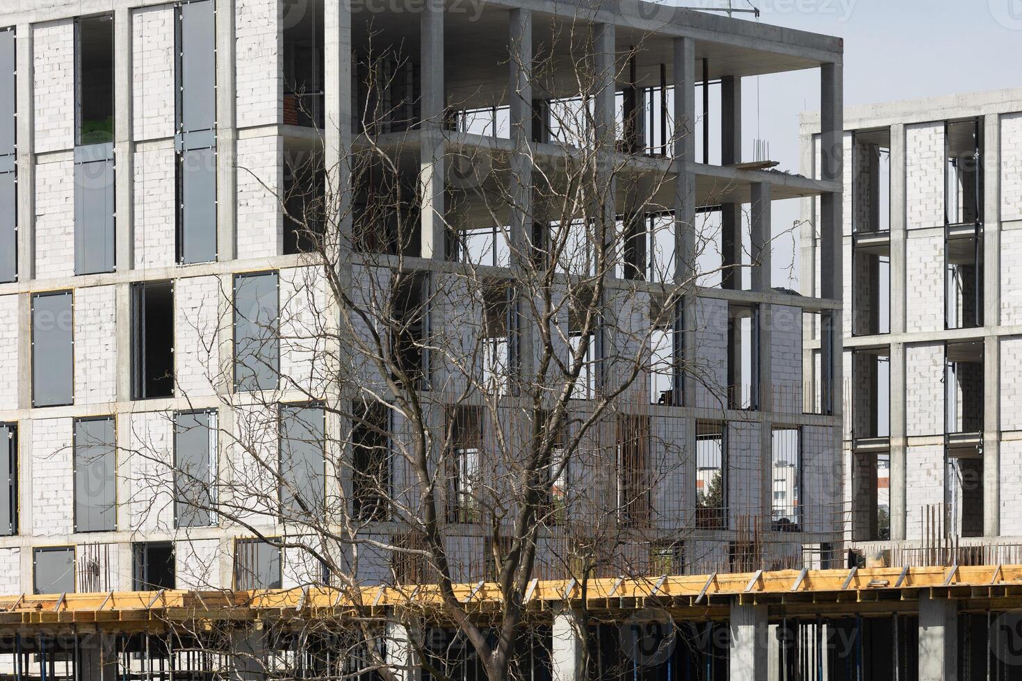 Concrete monolithic frame structure during construction photo