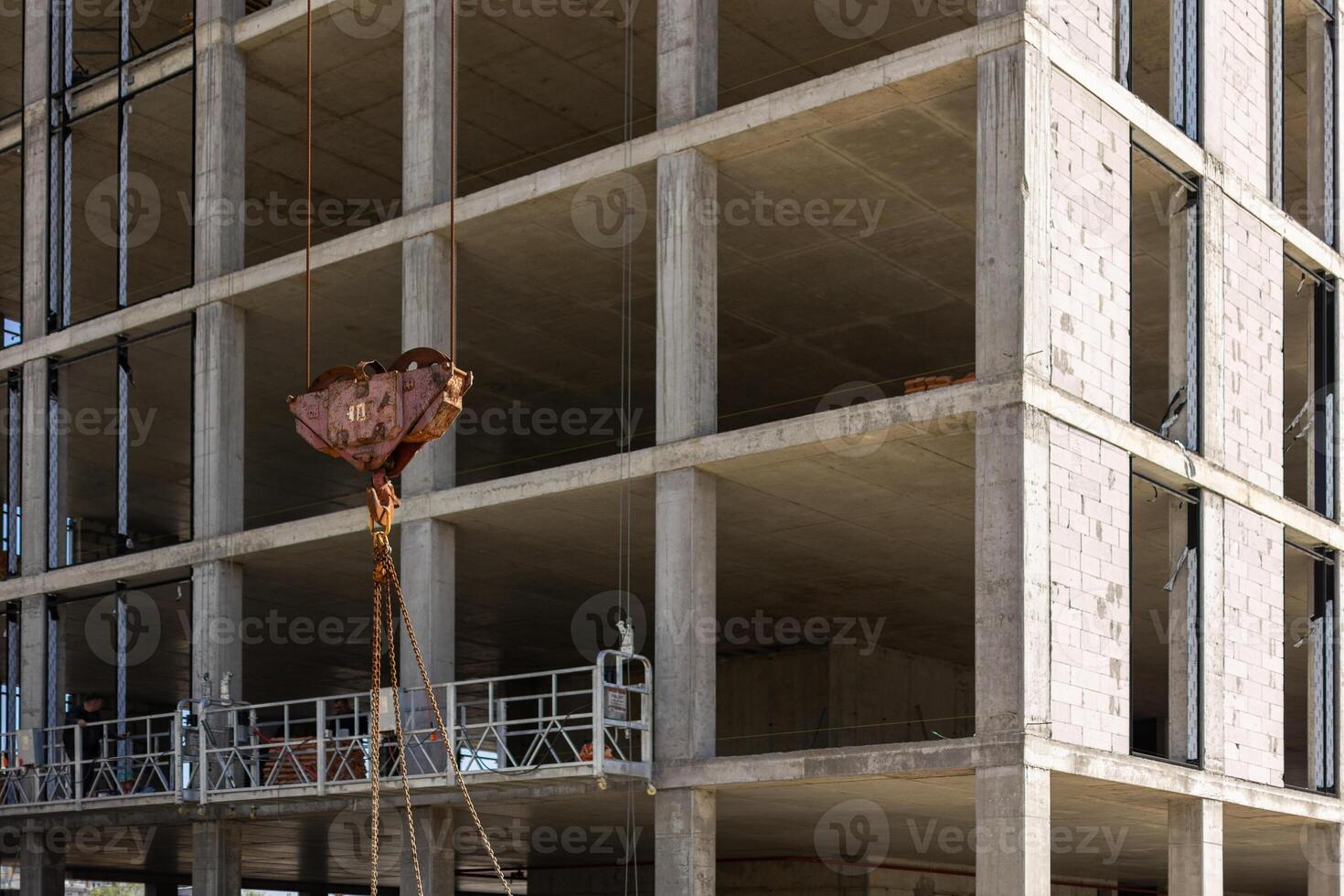Concrete monolithic frame structure during construction photo