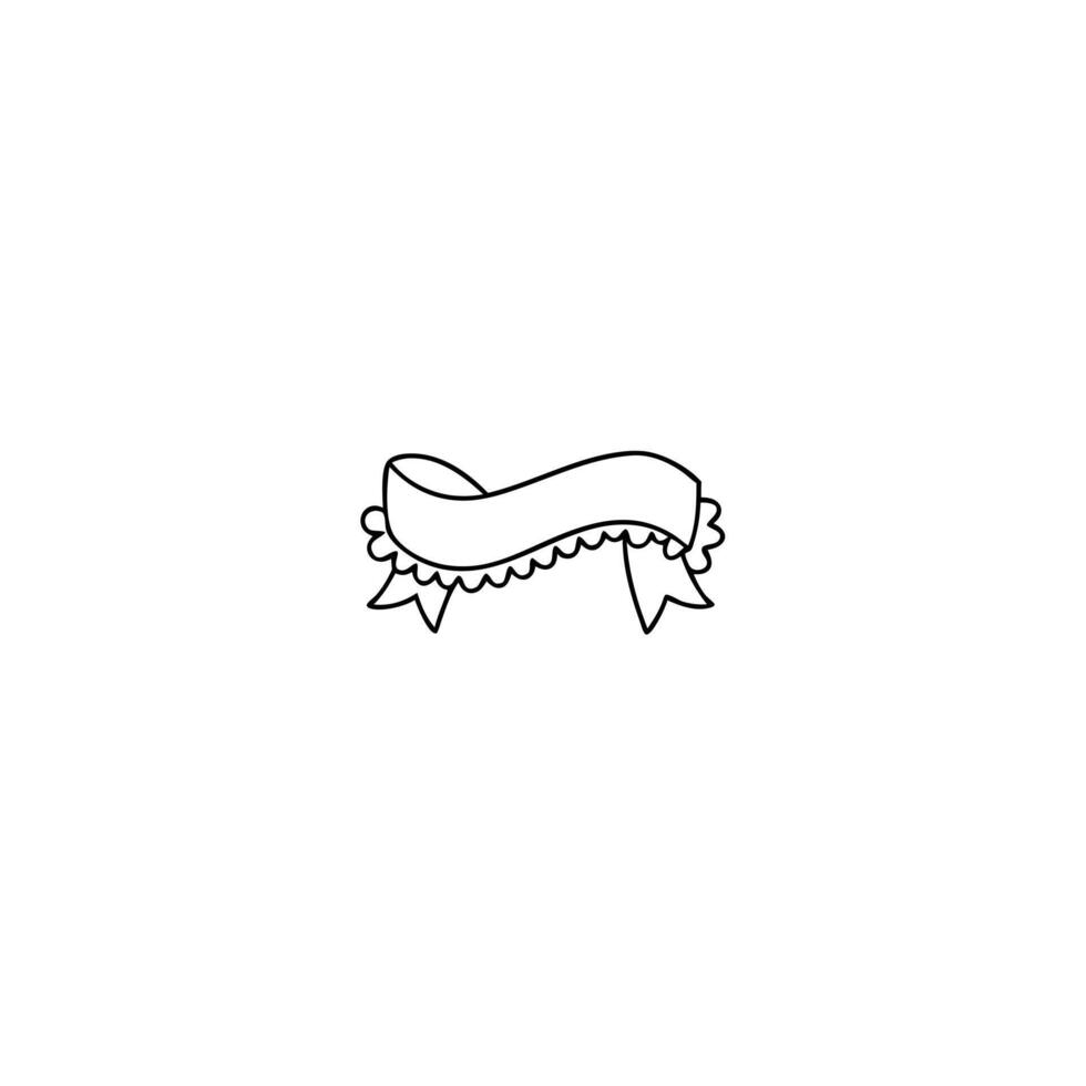 Ribbon icon line illustration vector