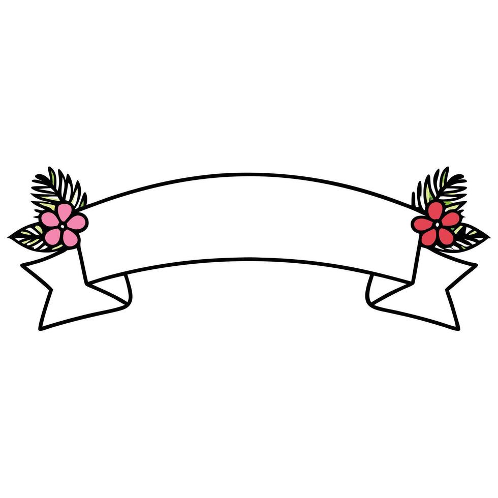 A banner with flowers and leaves on it vector