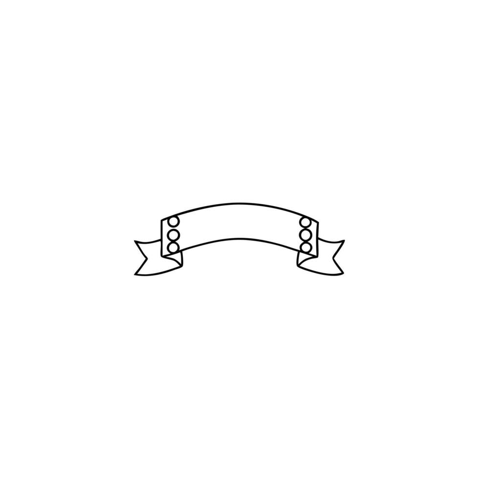 A simple line drawing of a ribbon vector
