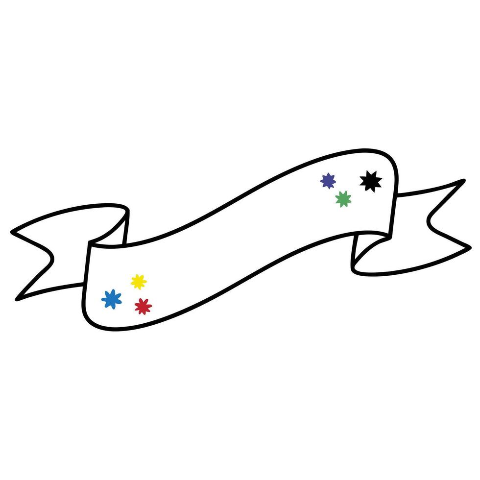 A ribbon with stars on it, with a white background vector