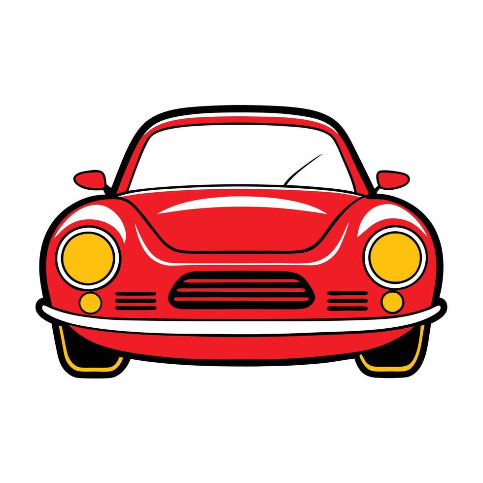 A red sports car on a white background vector
