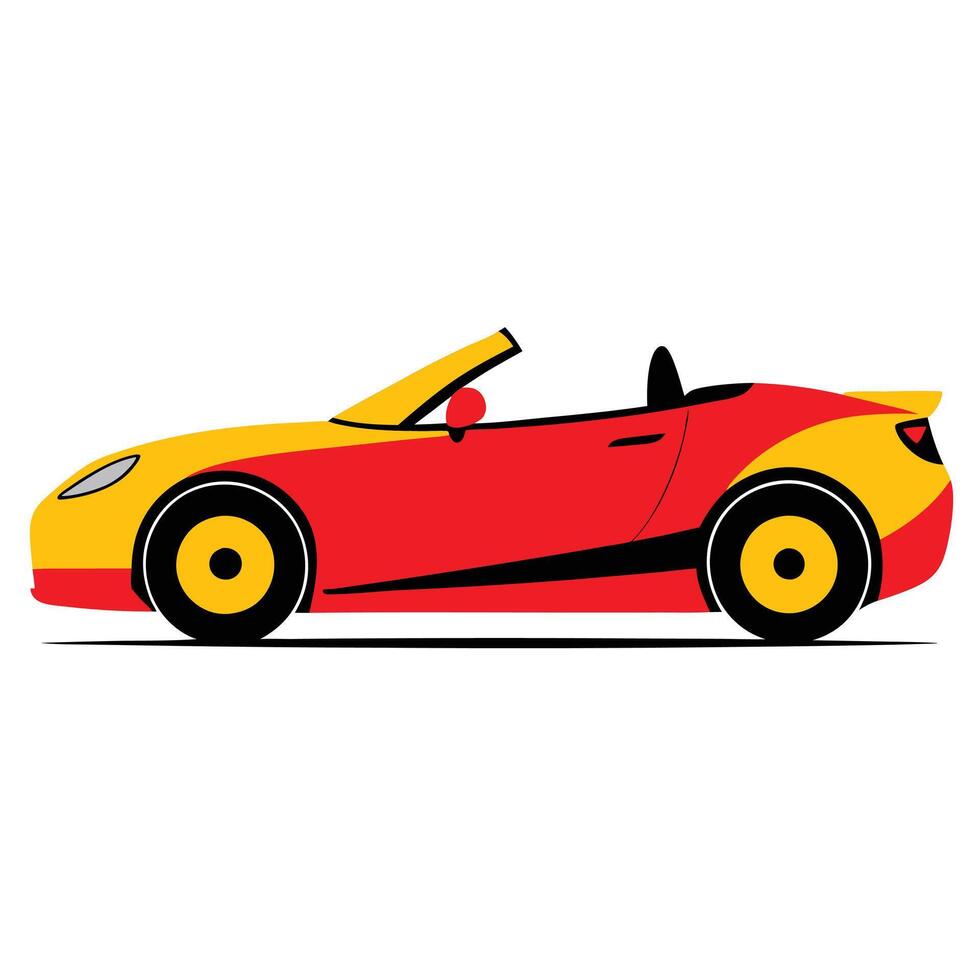 A red and yellow sports car vector