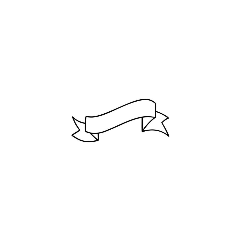 A simple line drawing of a ribbon vector