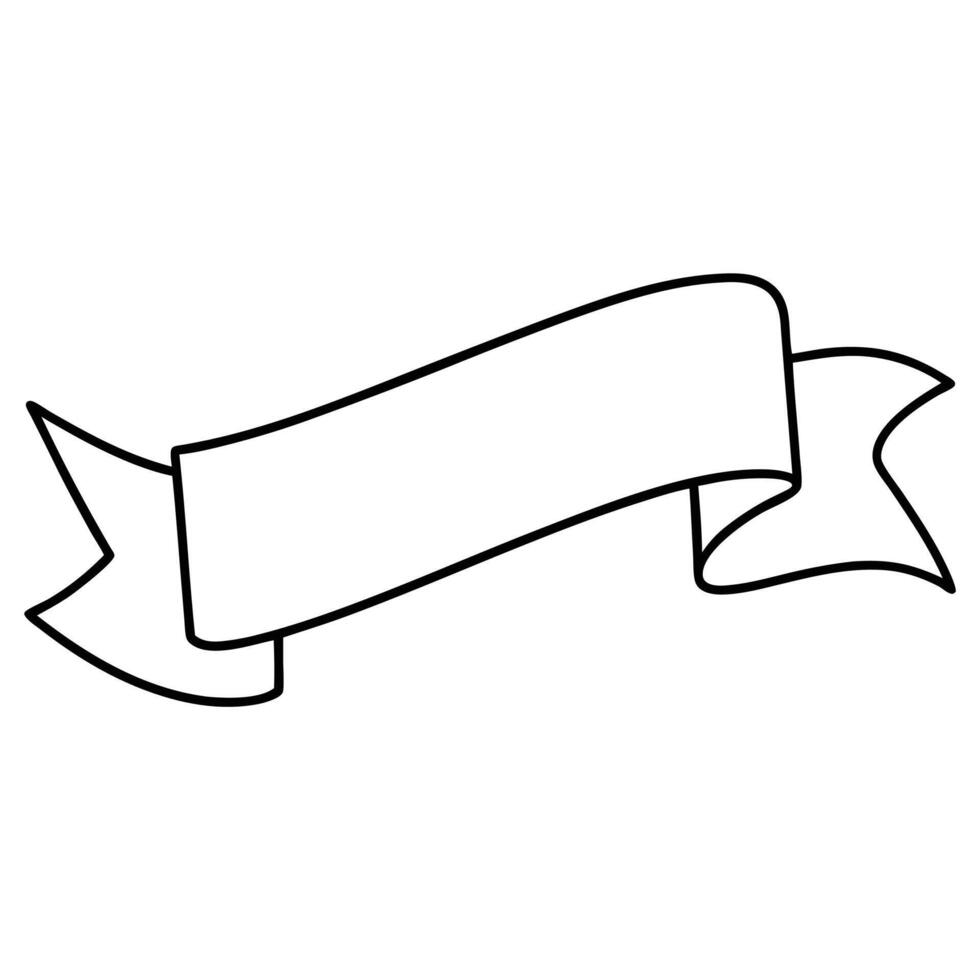 Ribbon banner coloring pages vector
