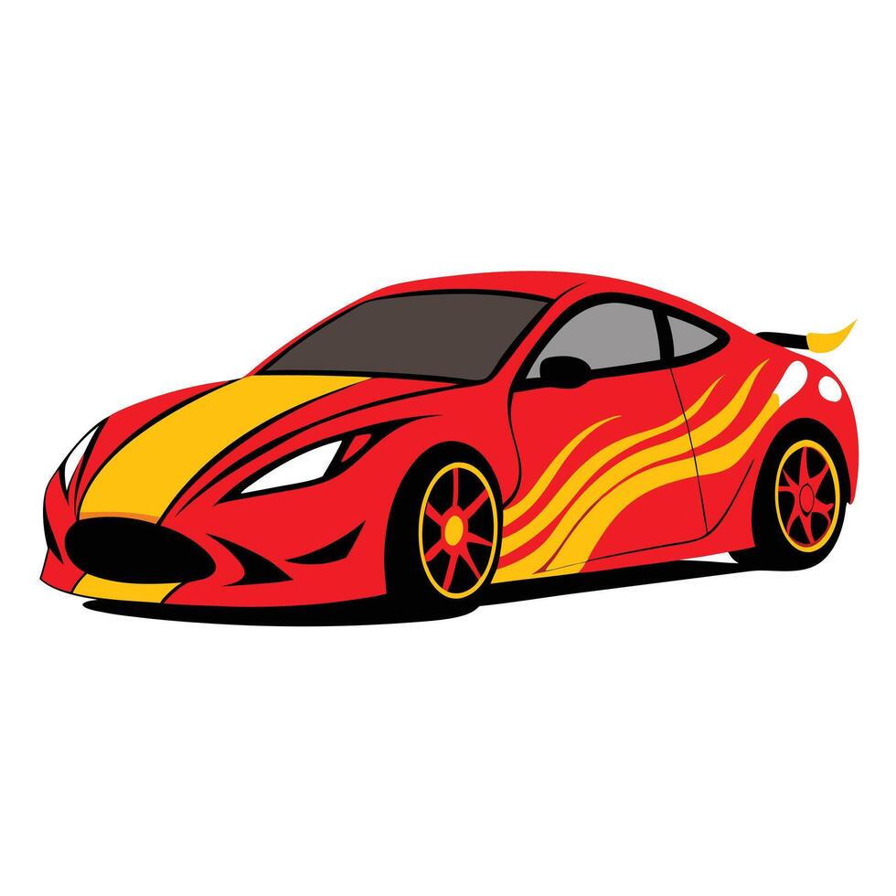 Red sports car vector