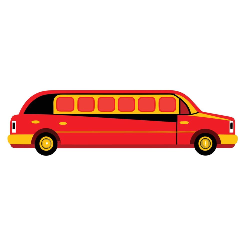 A red and yellow bus on a white background vector