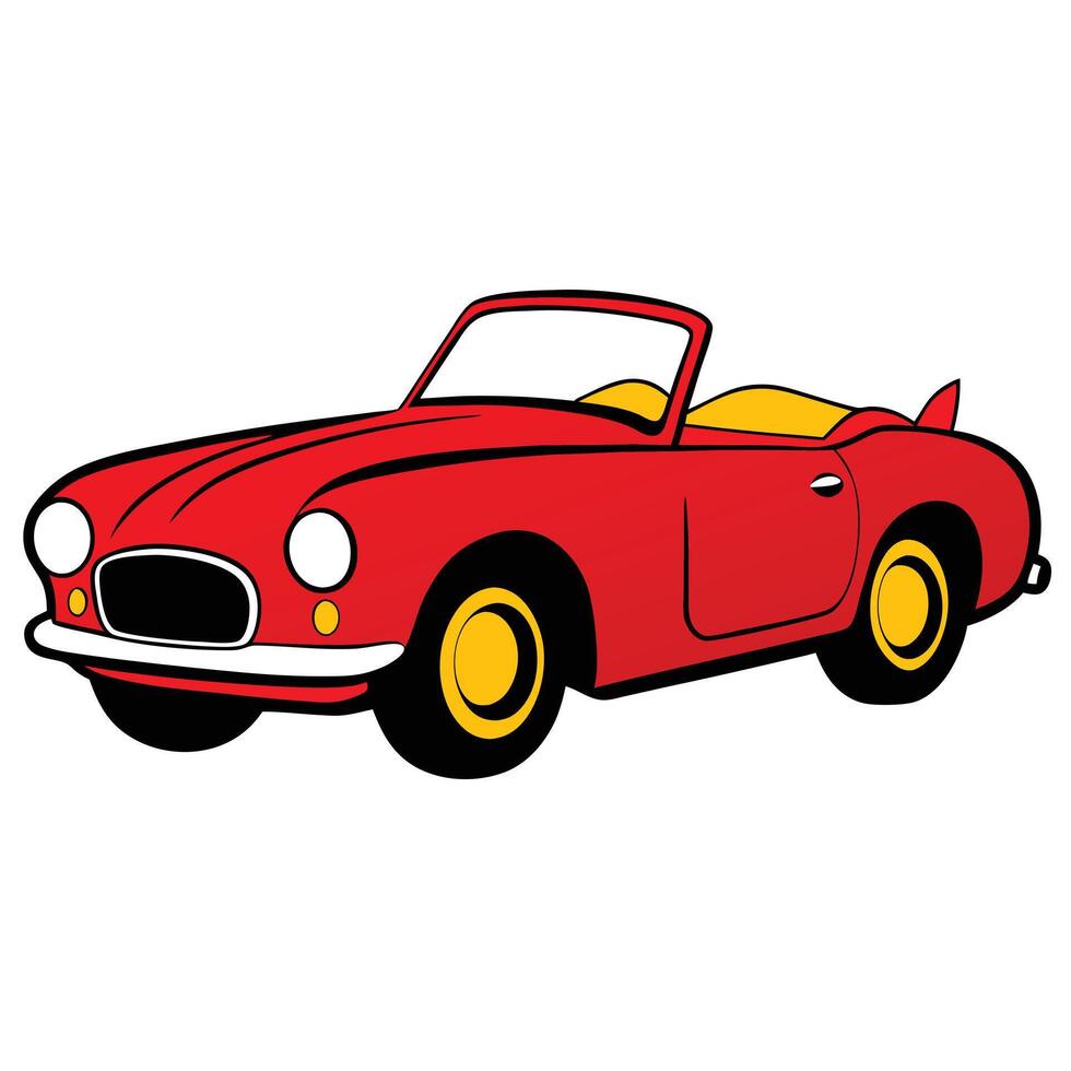 A cartoon red sports car vector