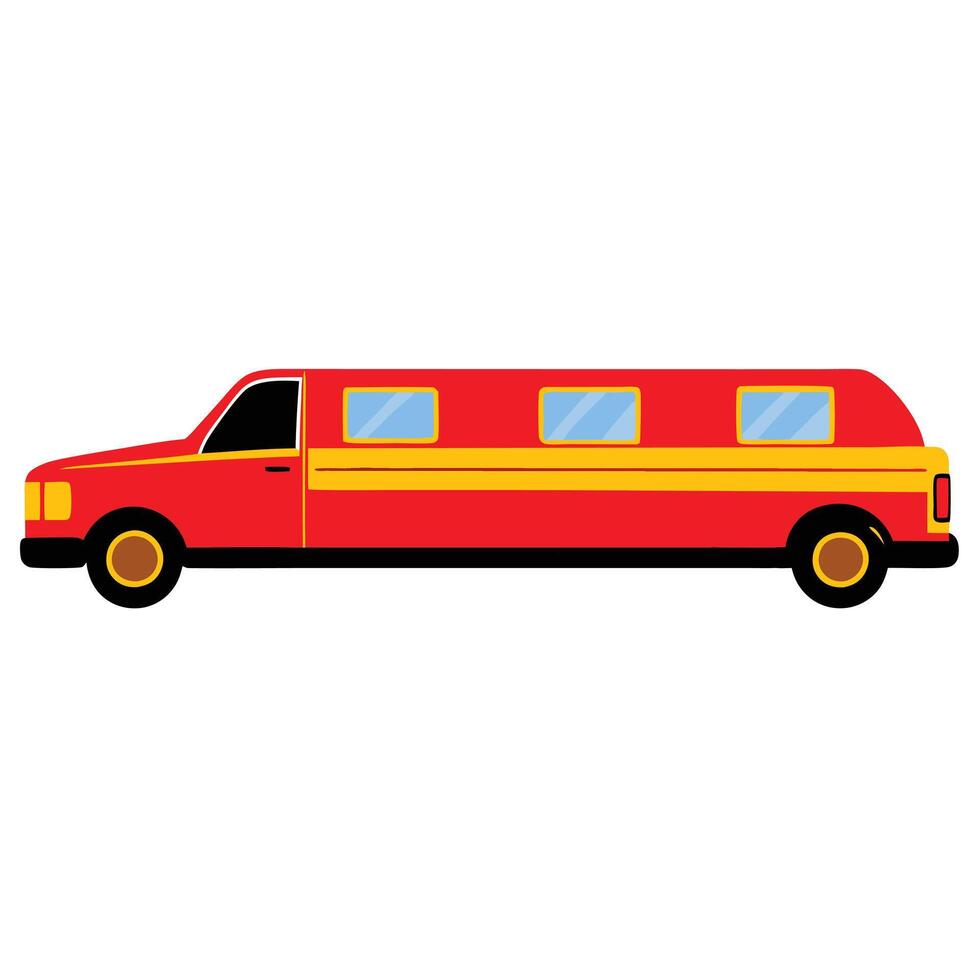 A red and yellow limousine on a white background vector