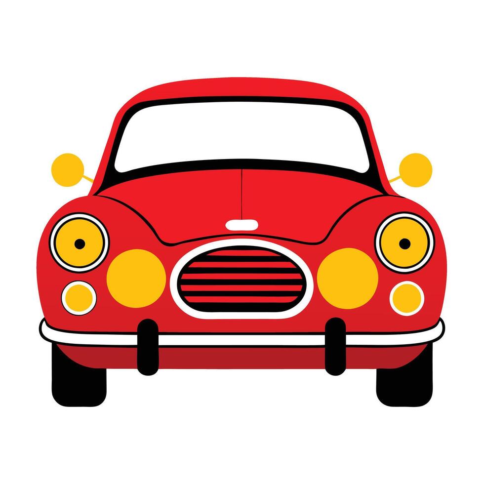 A red car with yellow and red trim vector