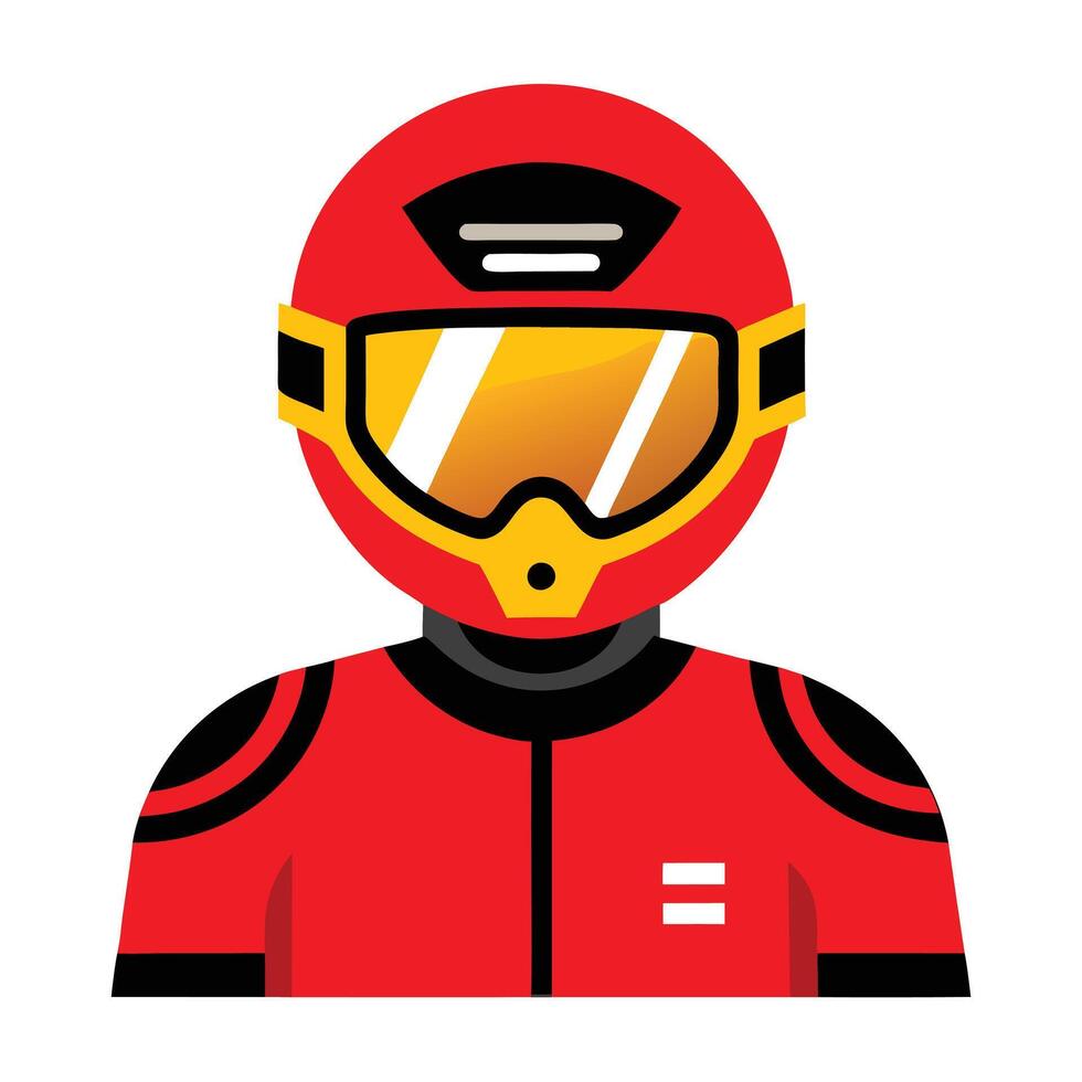 A man in a red motorcycle helmet and helmet vector