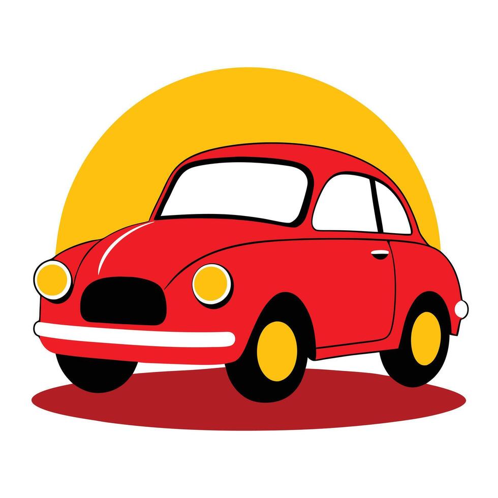 A cartoon car on a white background vector