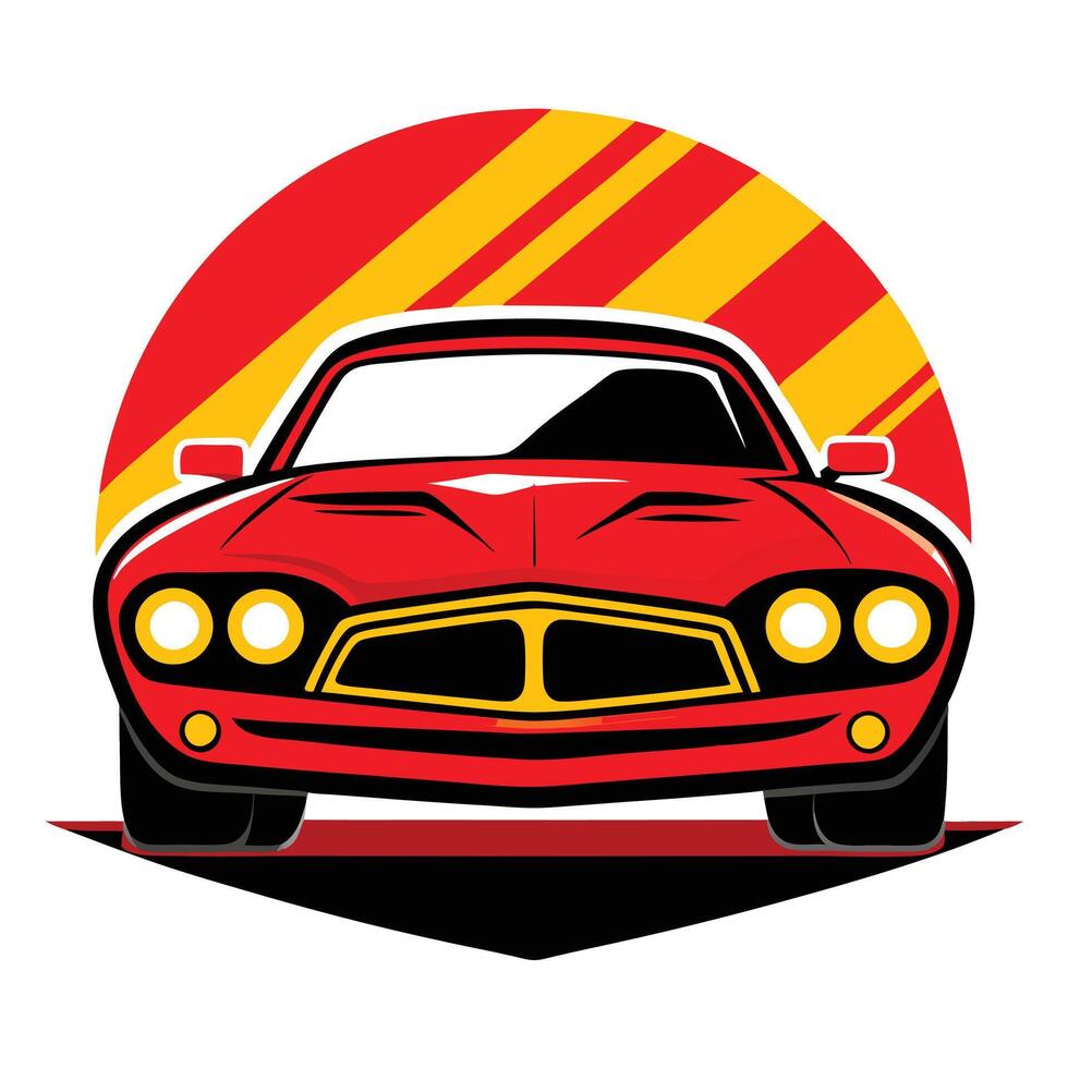 Red car on white background vector