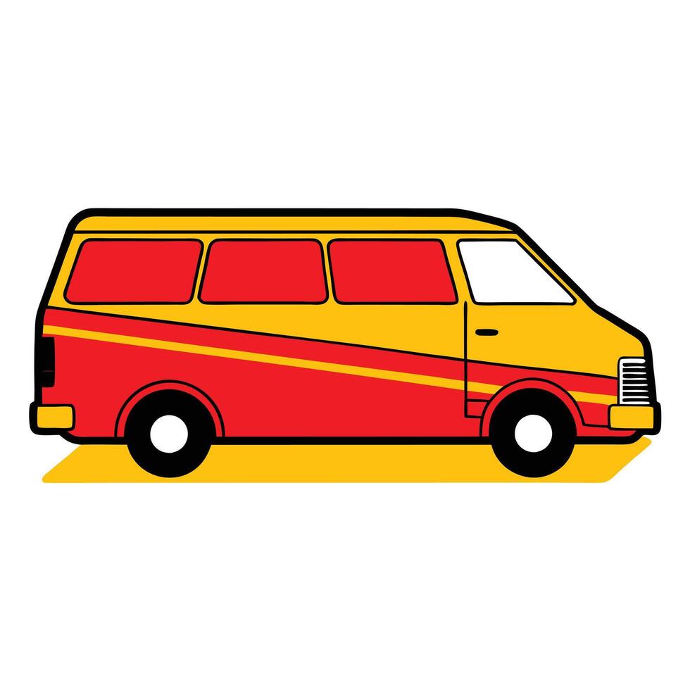 A red and yellow van icon vector