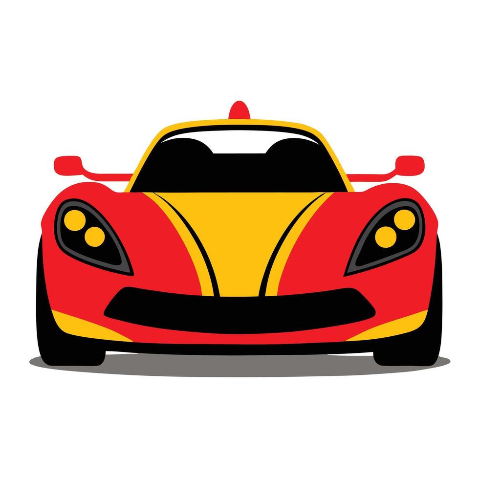 A red and yellow sports car vector