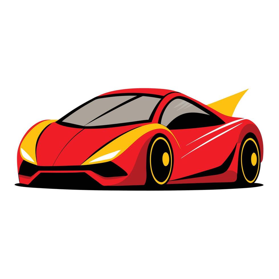 A cartoon red sports car vector