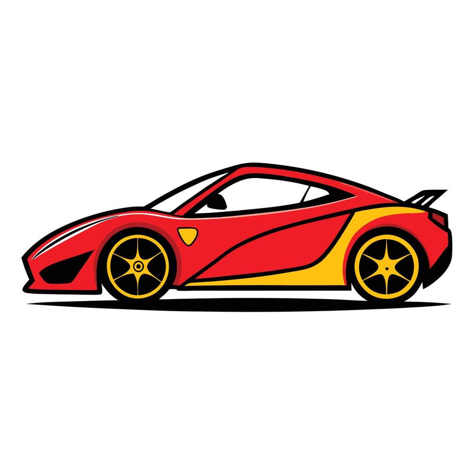 Ferrari sports car illustration vector