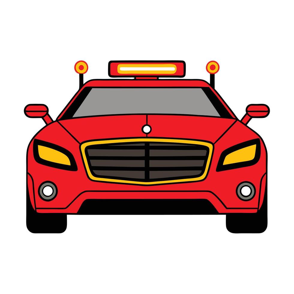 A red car with a light on top vector