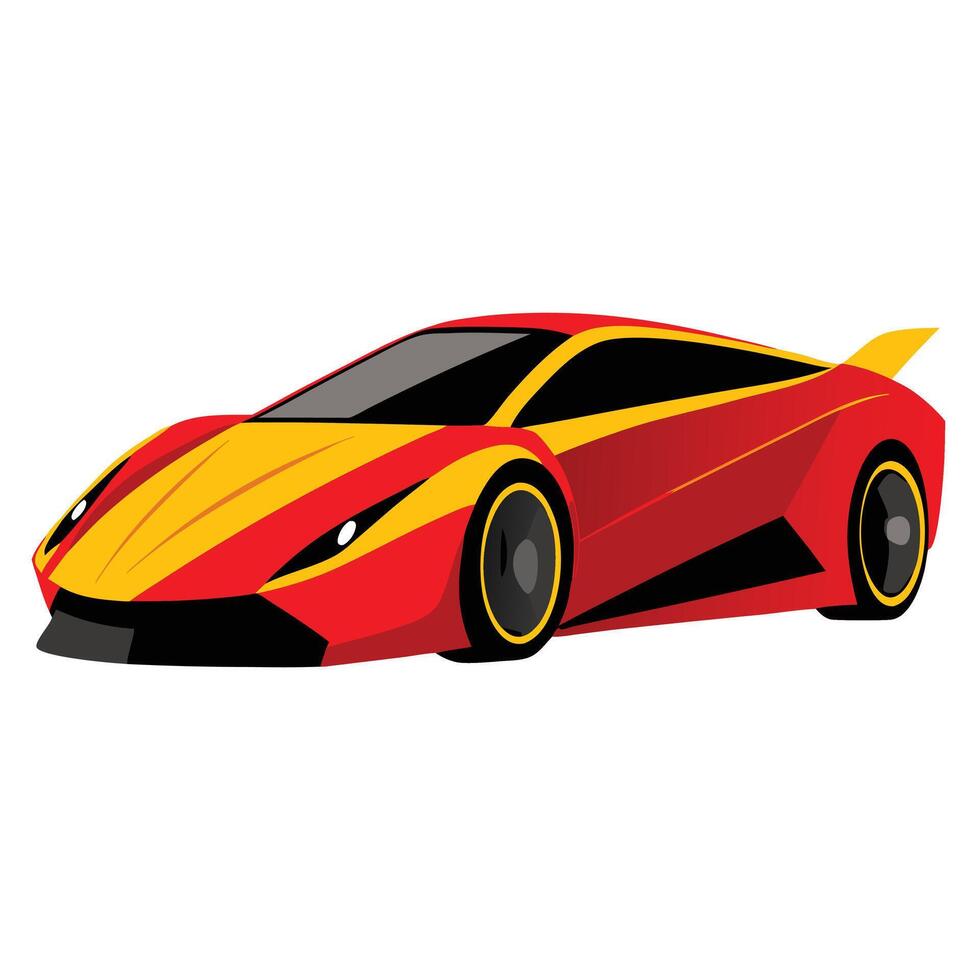 A red and yellow sports car vector