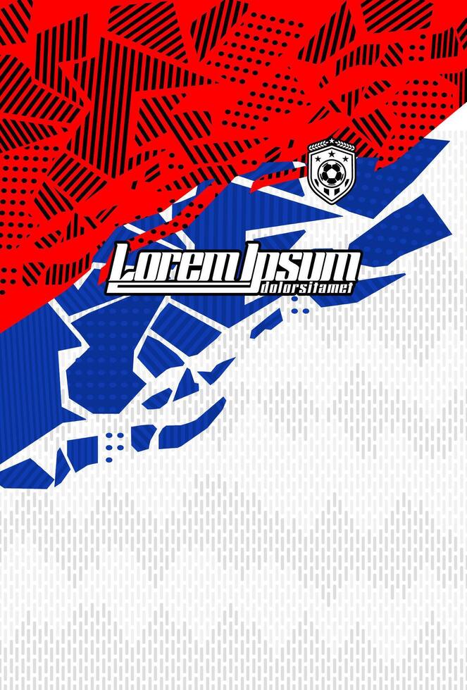 Abstract background for sports jersey pattern red blue white vector