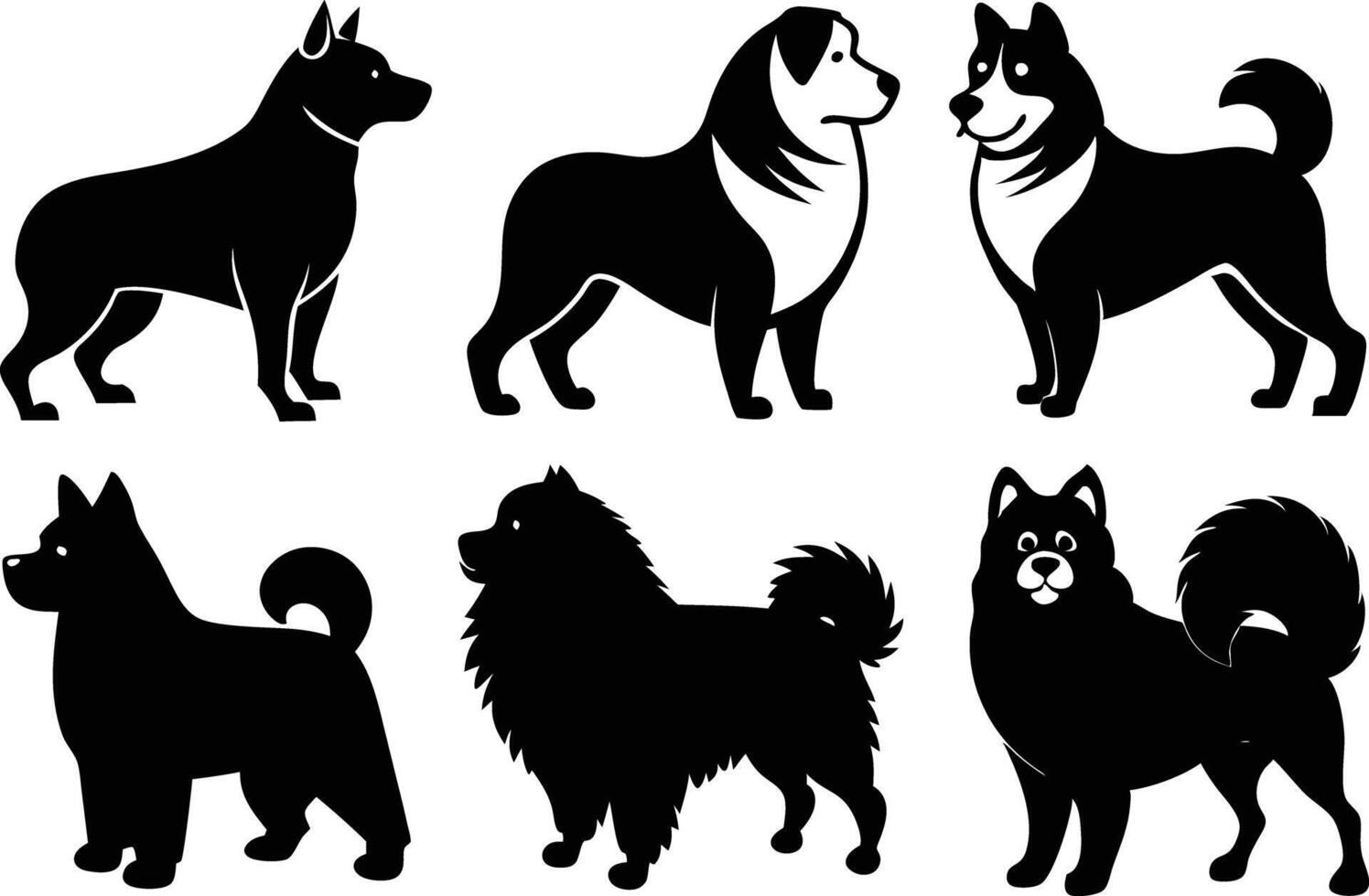 Dog silhouettes illustration vector