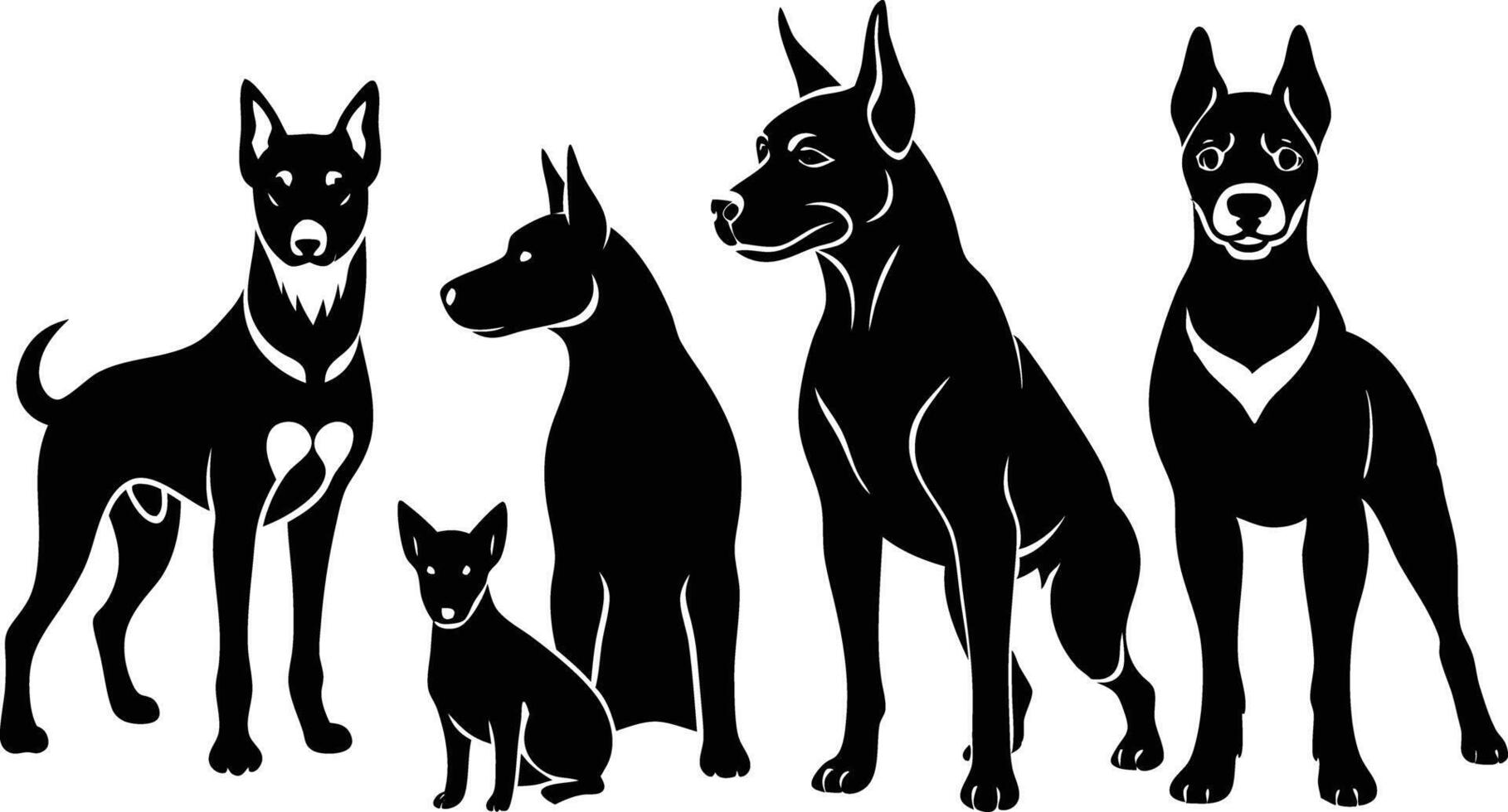 Dog silhouette clip art vector