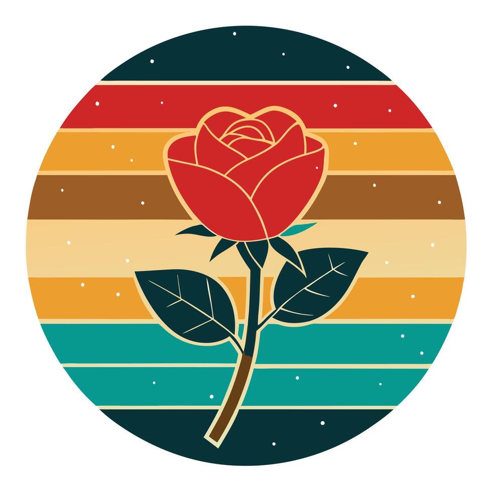 A red rose on a colorful background vector