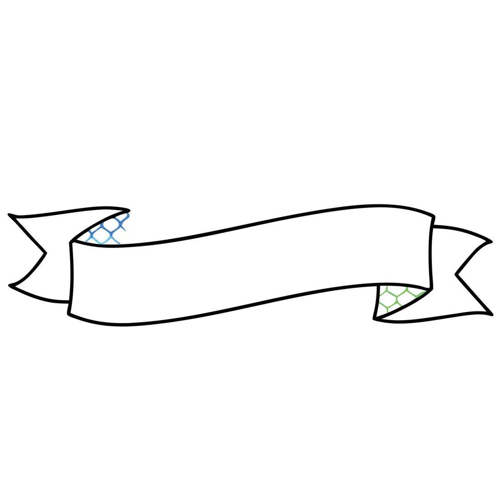 A drawing of a ribbon with a green dot vector
