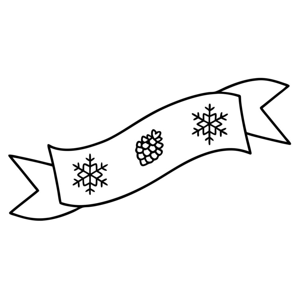 A banner with snowflakes and pine cones on it vector