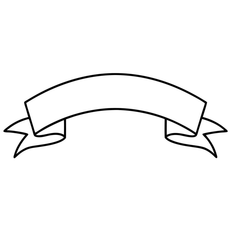 Ribbon banner outline illustration vector