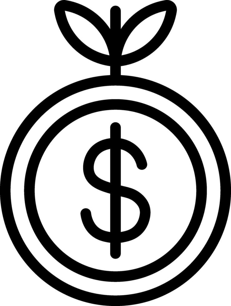 Dollar Icon with Leaves vector