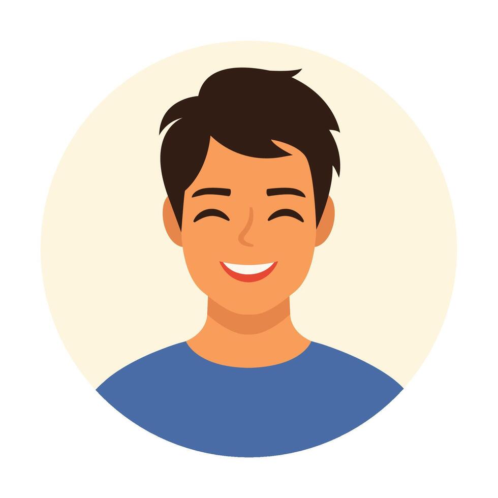 Portrait of a dark-haired man. Male avatars. illustration in a flat style vector