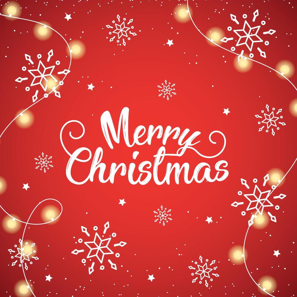 Elegant Merry Christmas card with snowflakes, vector