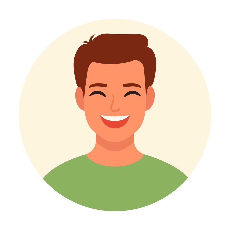 Portrait of a dark-haired man. Male avatars. illustration in a flat style vector
