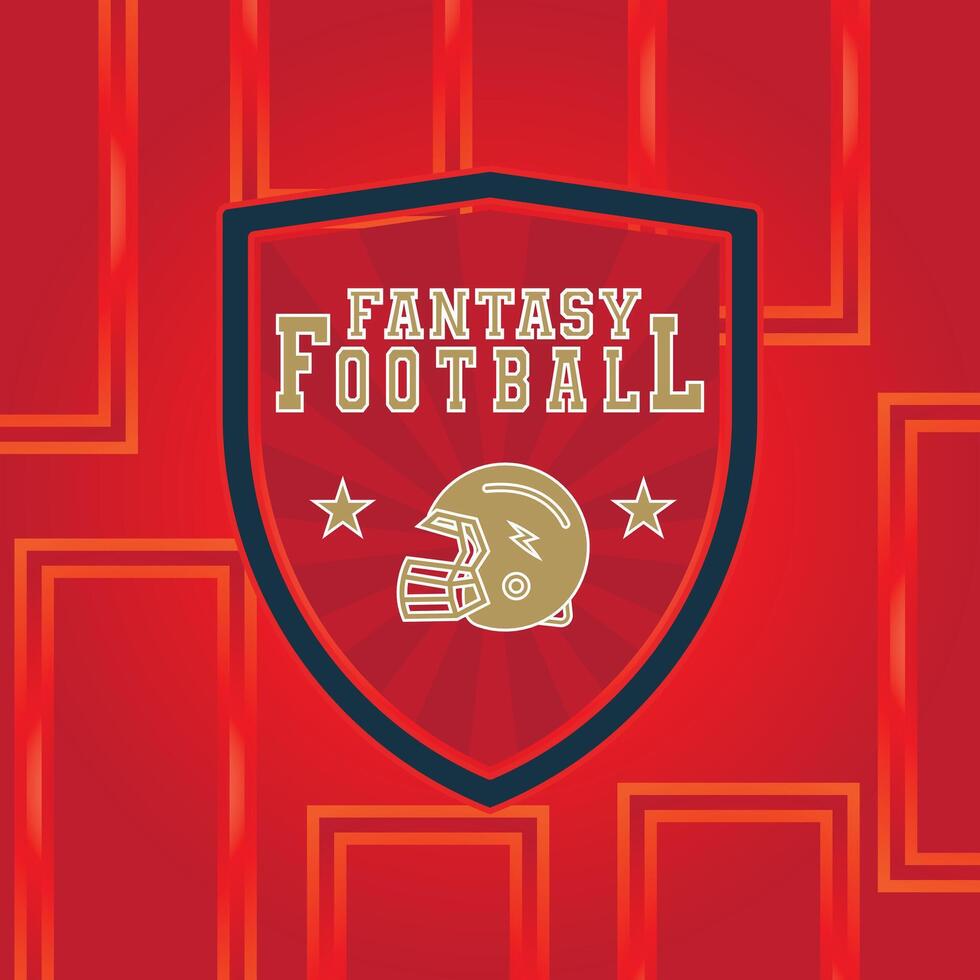 Fantasy Football Logo suitable for american football team logo or icon football of america isolated in red vector