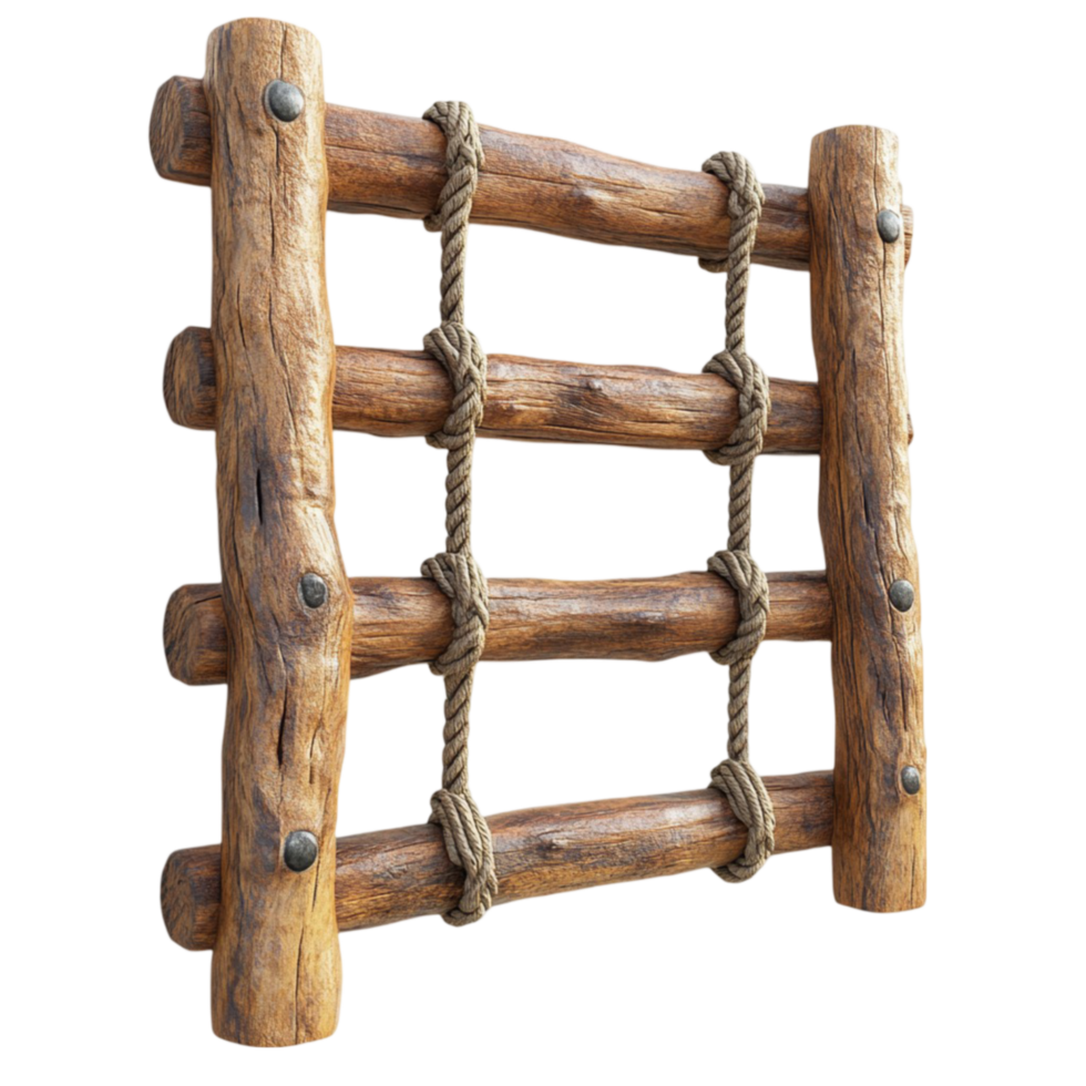 Rustic Wooden Fence Design png