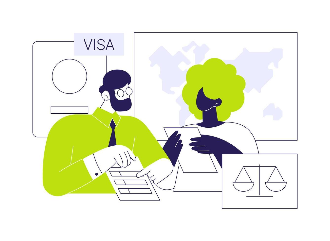 Consult an immigration lawyer abstract concept illustration. vector
