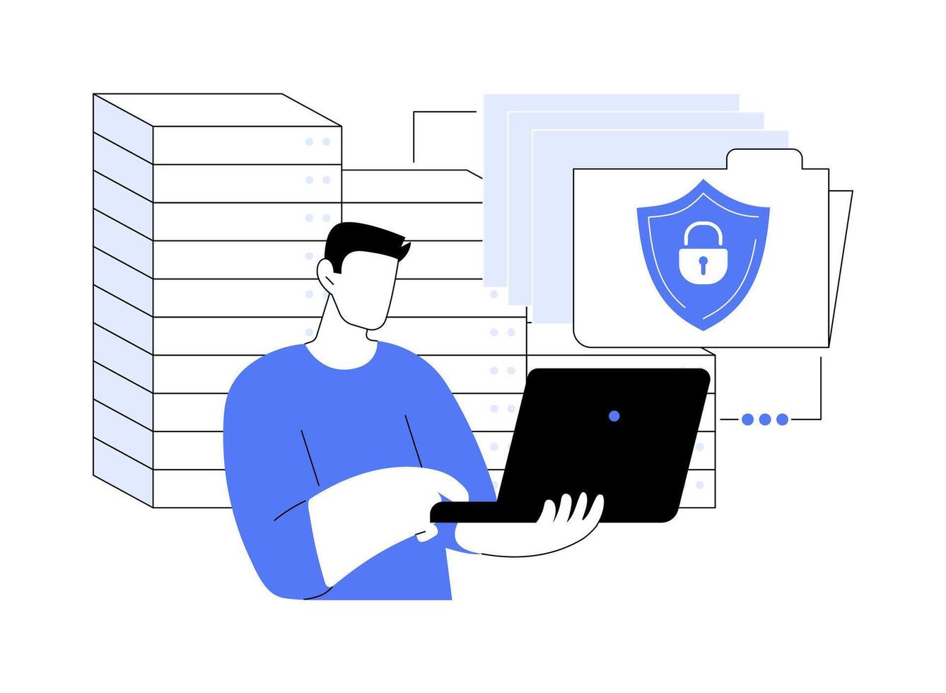 Big data security isolated cartoon illustrations. vector