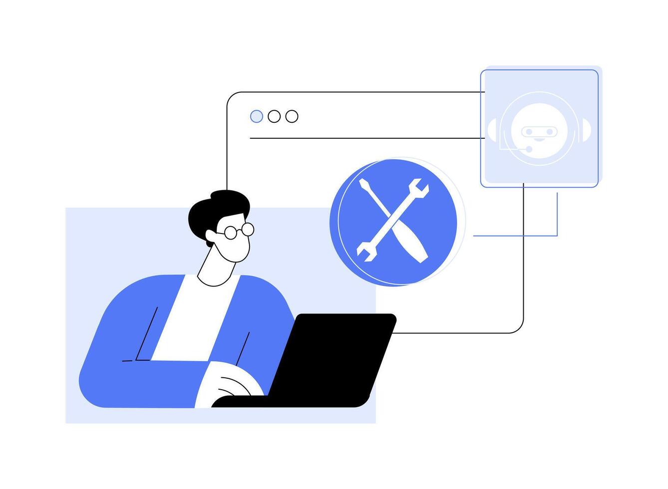 Get software support isolated cartoon illustrations. vector