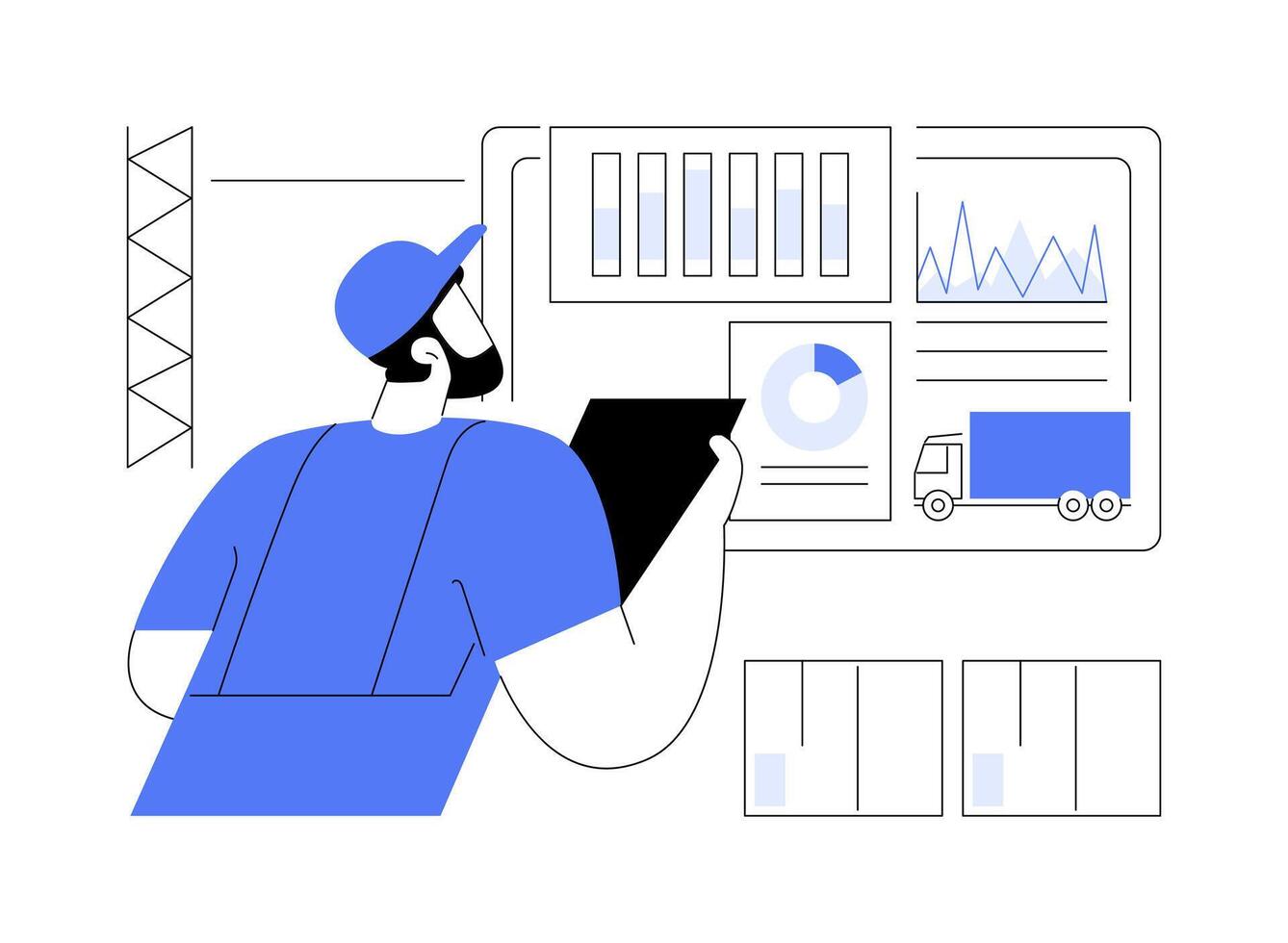 Big data in retail isolated cartoon illustrations. vector